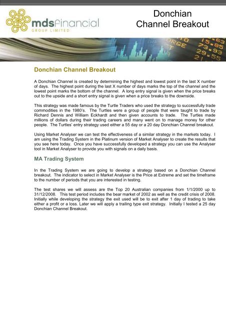 Donchian channel breakout (pdf) - Trader Dealer Blog