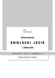 ISPITNI KATALOG ENGLESKI JEZIK 1. STRANI JEZIK MATURSKI ...