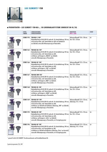 LUX ELEMENTS®-TUB - Lux Elements GmbH & Co. KG