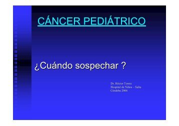 CÃNCER PEDIÃTRICO