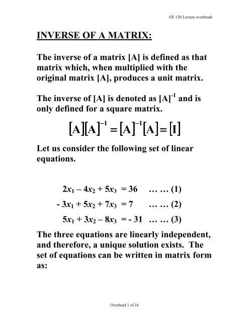 Matrix Inversion by Gauss-Jordan Elimination