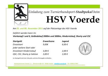 Einladung zum Turnierhundsport-Stadtpokal beim HSV Voerde