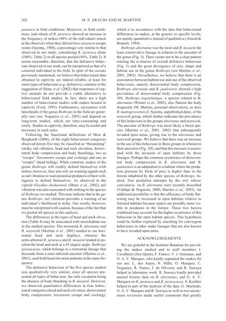 Araujo & Martins pp 297-303.pmd - Ecologia