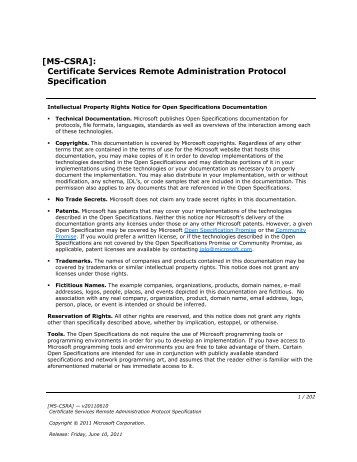 [MS-CSRA]: Certificate Services Remote Administration Protocol ...