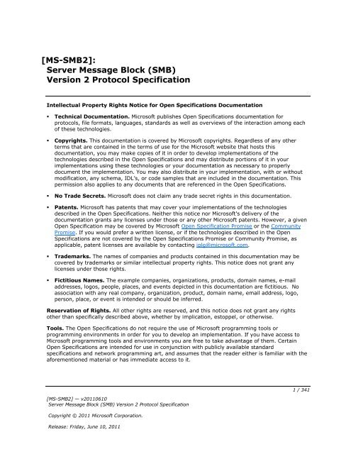 (SMB) Version 2 Protocol Specification - Home