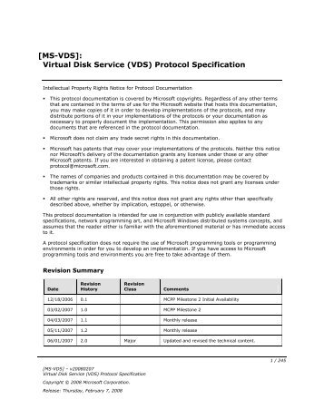 [MS-VDS]: Virtual Disk Service (VDS) Protocol Specification