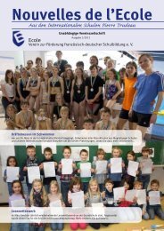 Nouvelles de l'Ecole - Ecole Stiftung