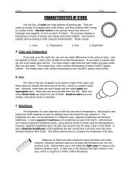 CHARACTERISTICS OF STARS - Science with Mr. Enns