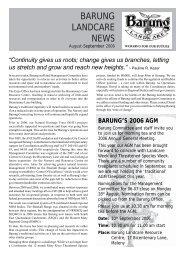 Aug/Sep 2006 - Barung Landcare