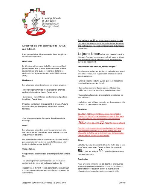 Directives chef technique (pdf-F/D) - Afls.ch