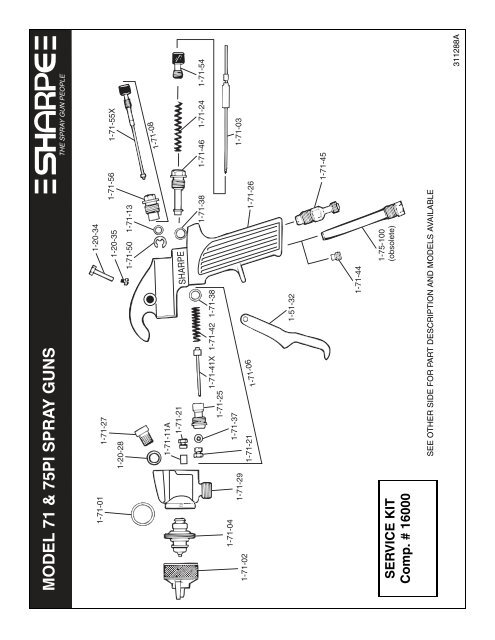 ProSource 16000 Spray Gun Repair Kit  71 & 75PI 