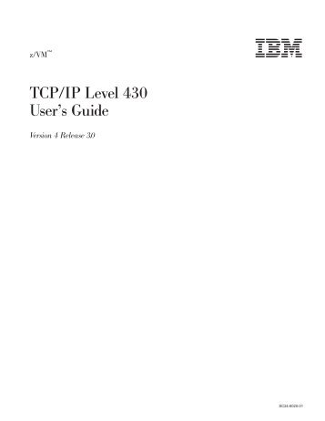 z/VM: TCP/IP User's Guide - z/VM - IBM