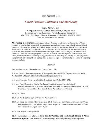 Forest Products Utilization and Marketing - Sustainable Forests ...