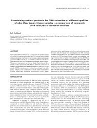 Ascertaining optimal protocols for DNA extraction of different ...