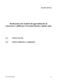 Declinazione dei risultati di apprendimento in conoscenze e abilitÃ 