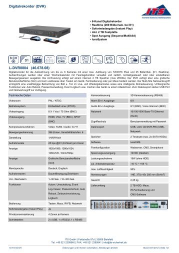 Digitalrekorder (DVR) L-DVR0804 (46.678.08) - IP CCTV GmbH