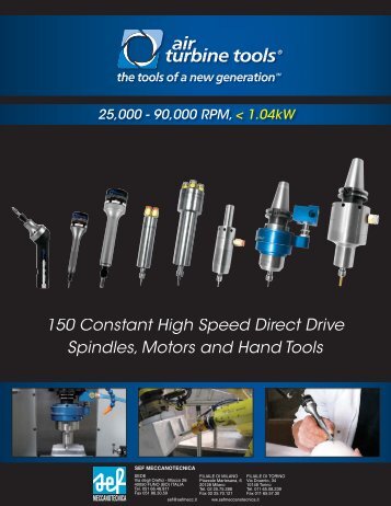 150 Constant High Speed Direct Drive Spindles, Motors and Hand ...