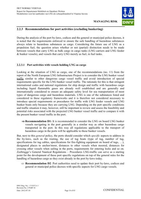 Modalities for the provisioning of LNG as shipping fuel in Flemish Ports