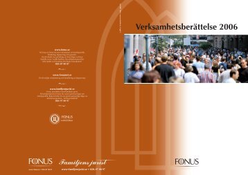 Verksamhetsberättelse 2006 - Fonus