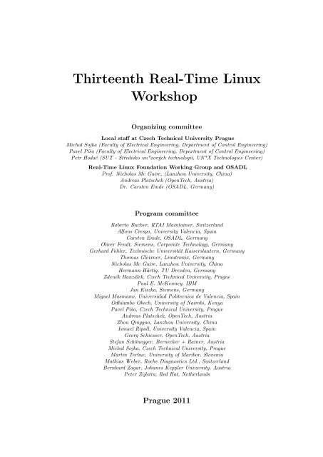Thirteenth Real-Time Linux Workshop - Linux Weekly News
