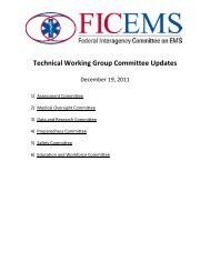 Technical Working Group Committee Updates - NHTSA EMS