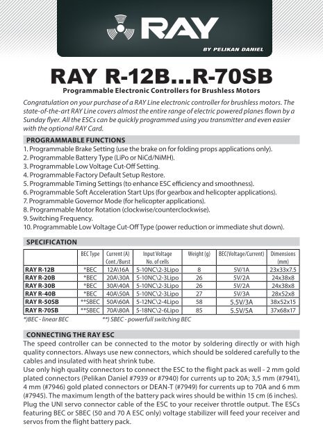 RAY ESC manual - Pelikan Daniel