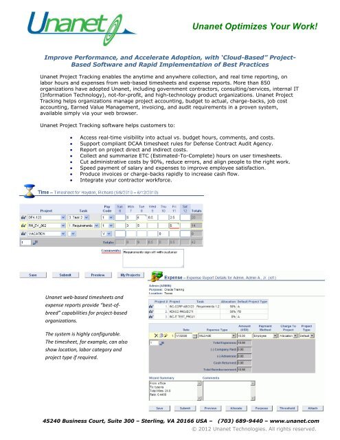 Unanet Optimizes Your Work! - Unanet Technologies