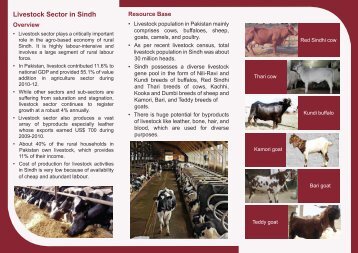 Livestock Flyer - Sindh Board Of Investment, Government Of Sindh