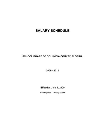 SALARY SCHEDULE - Columbia County Schools