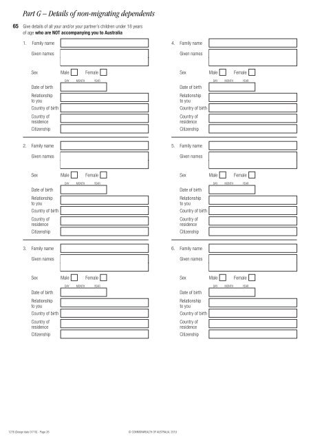 1276 - Application for general skilled migration to Australia