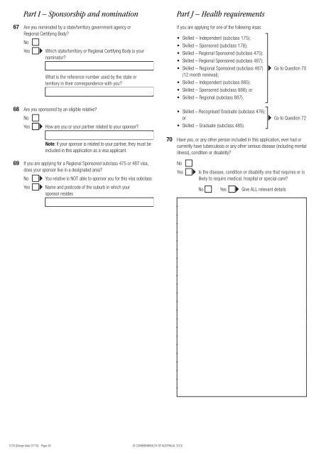 1276 - Application for general skilled migration to Australia