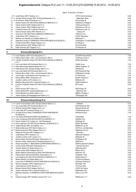 Liste - Reitverein Deutschlandhalle