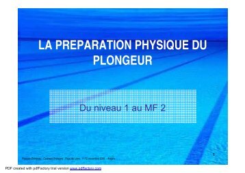 LA PREPARATION PHYSIQUE DU PLONGEUR - Acces-sport