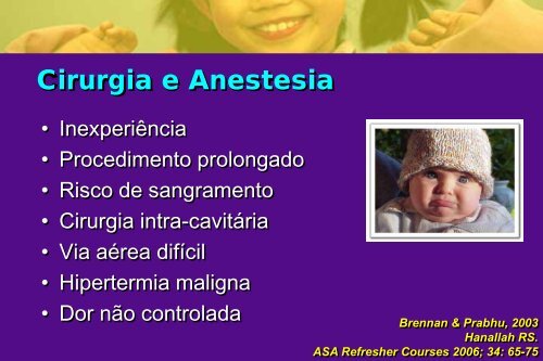 Anestesia para cirurgia ambulatorial na crianÃ§a - Escola MÃ©dica ...