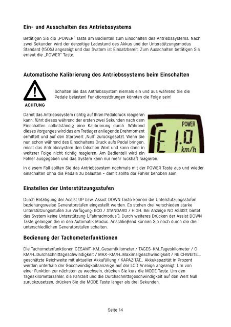 Bedienungsanleitung Panasonic Heckmotor