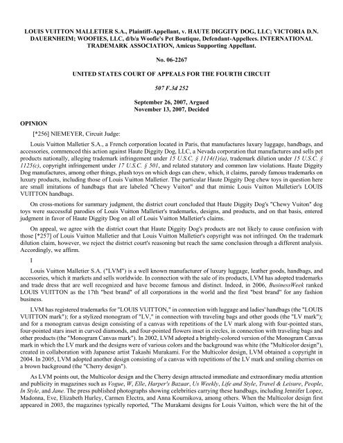 louis vuitton malletier v dooney & bourke inc