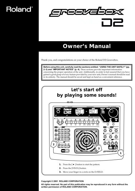Owner S Manual D2 Om Pdf Roland