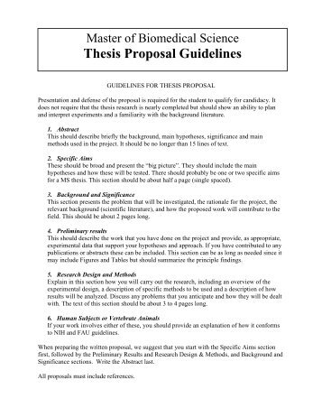 Thesis Proposal Guidelines