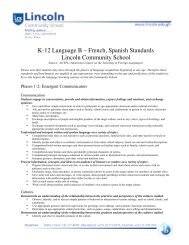 French/Spanish - Lincoln Community School