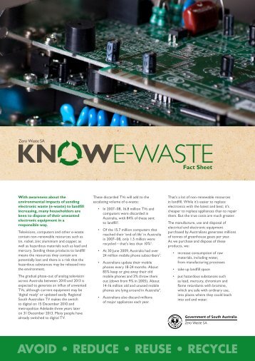 E-waste fact sheet from Zero Waste SA - Zero Waste SA - SA.Gov.au