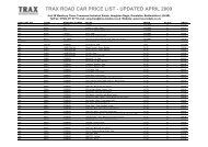 Stock Database - TRAX Motorsport Marketing