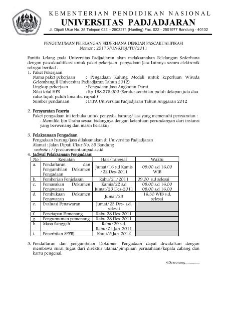 umum - Procurement - Universitas Padjadjaran