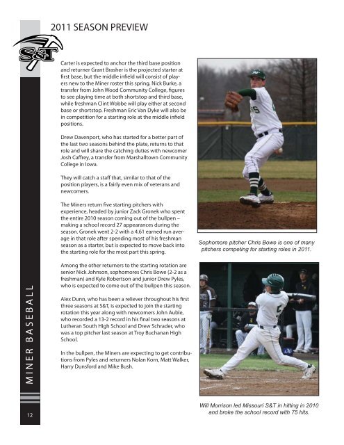 2011 BASEBALL.indd - Missouri S&T Athletics