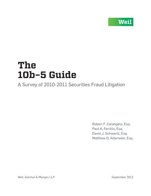 The 10b-5 Guide - Weil, Gotshal & Manges