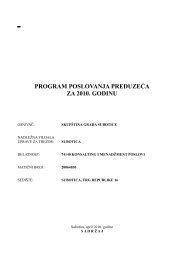 program poslovanja preduzeÄa - JP Direkcija za izgradnju Grada ...