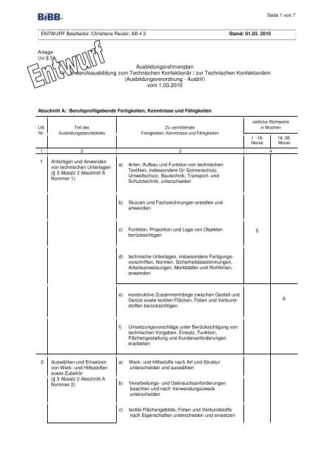 Technischer Konfektionär Technischer Konfektionär