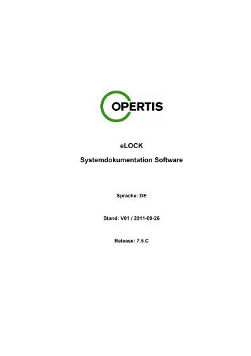 eLOCK Systemdokumentation Software - Opertis GmbH