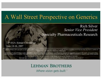 A Wall Street Perspective on Generics