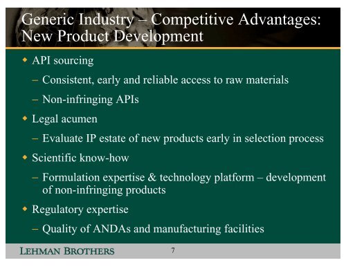 A Wall Street Perspective on Generics