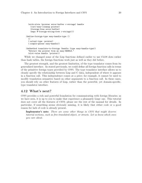 CFFI User Manual - Common Lisp.net